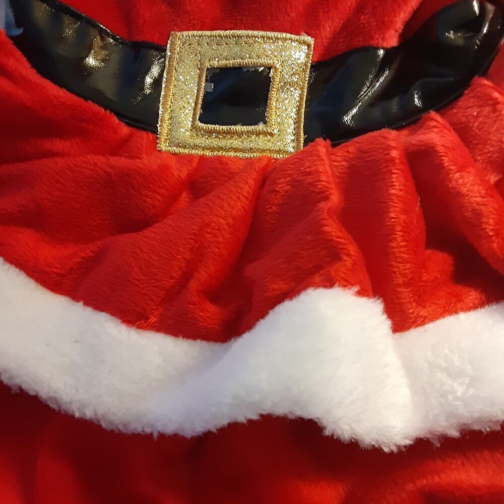 PetLuv (M) Mrs.Santa Claus Dress for Dogs 14" to 17". Red & White Furry Material - Picture 2 of 4
